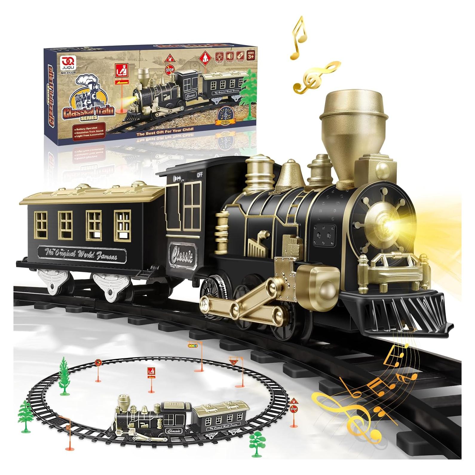 Juego de Tren de Navidad JUQU para Niños 4-8 Años - Locomotora y Vías