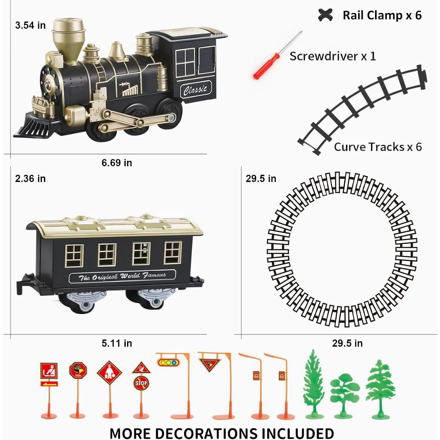 Juego de Tren de Navidad JUQU para Niños 4-8 Años - Locomotora y Vías