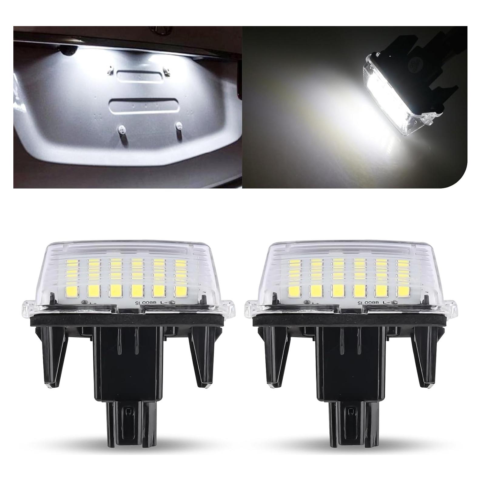 Luz de Placa de Licencia LED Leediga 2 Pcs 6500K Impermeable
