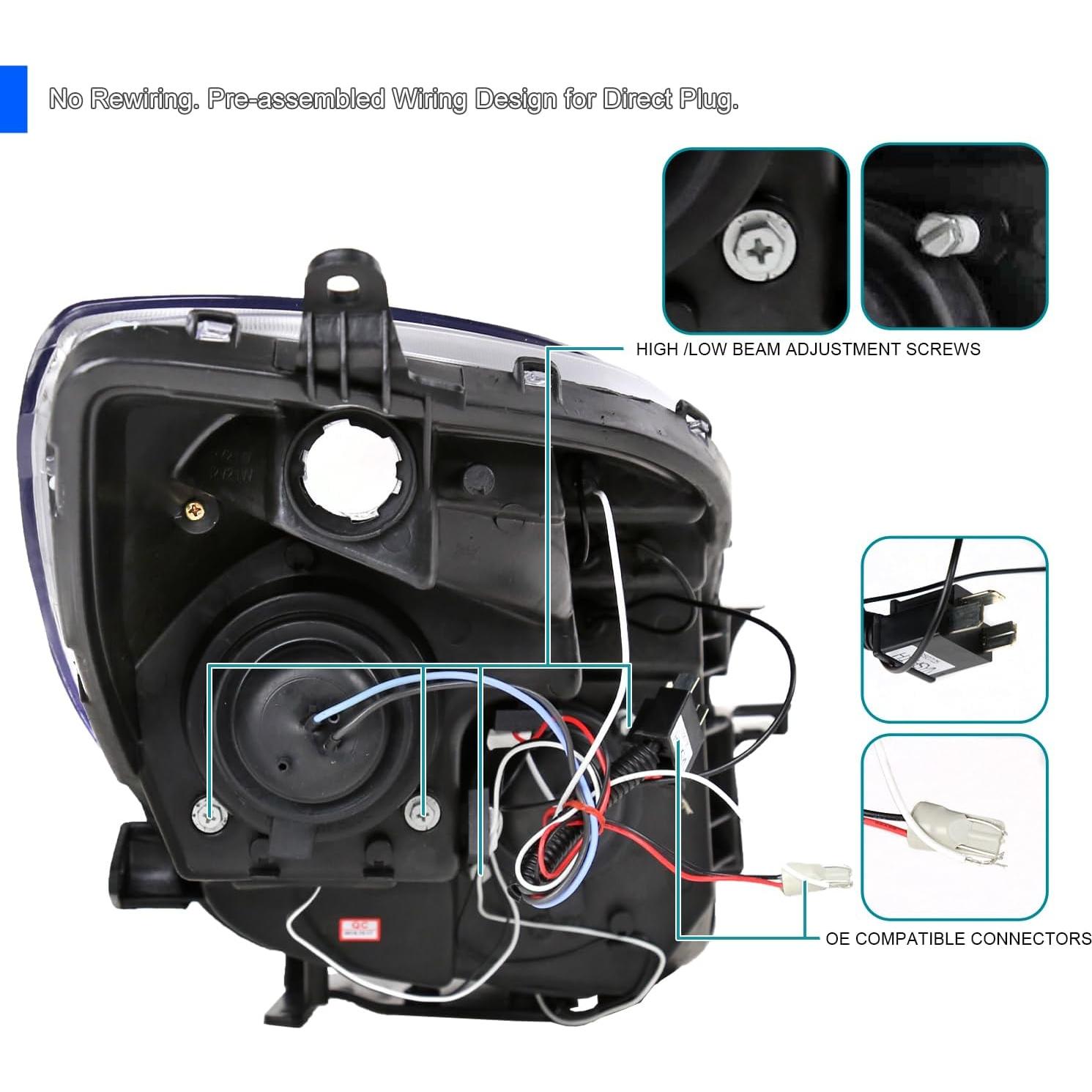 Faros Proyector LED ESPEJO-D Sintonización Toyota Yaris 2006-2008