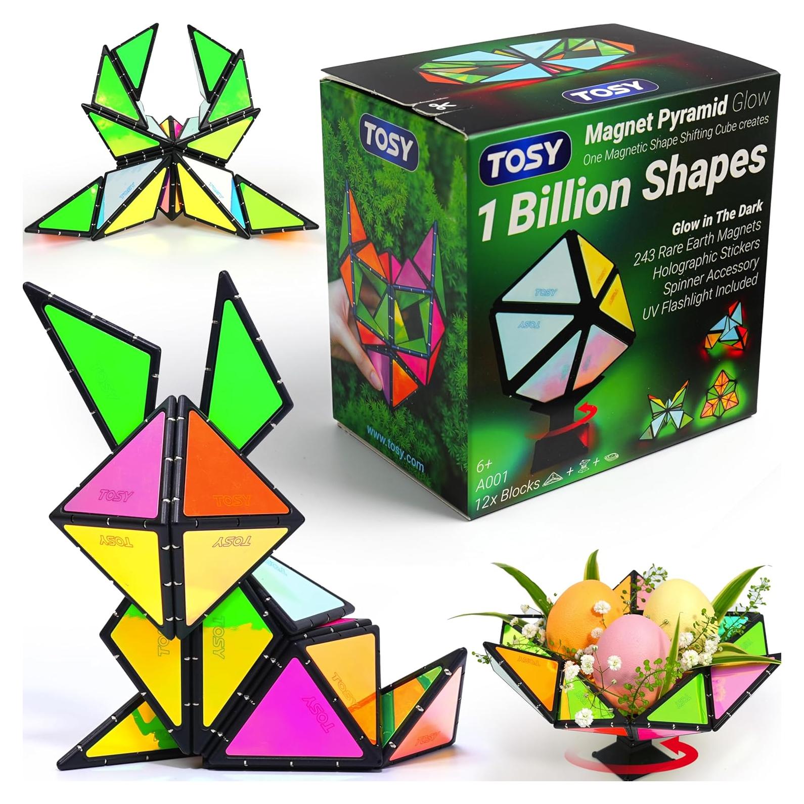 TOSY Pirámide Magnética Brillante - 12 Piezas Creativas