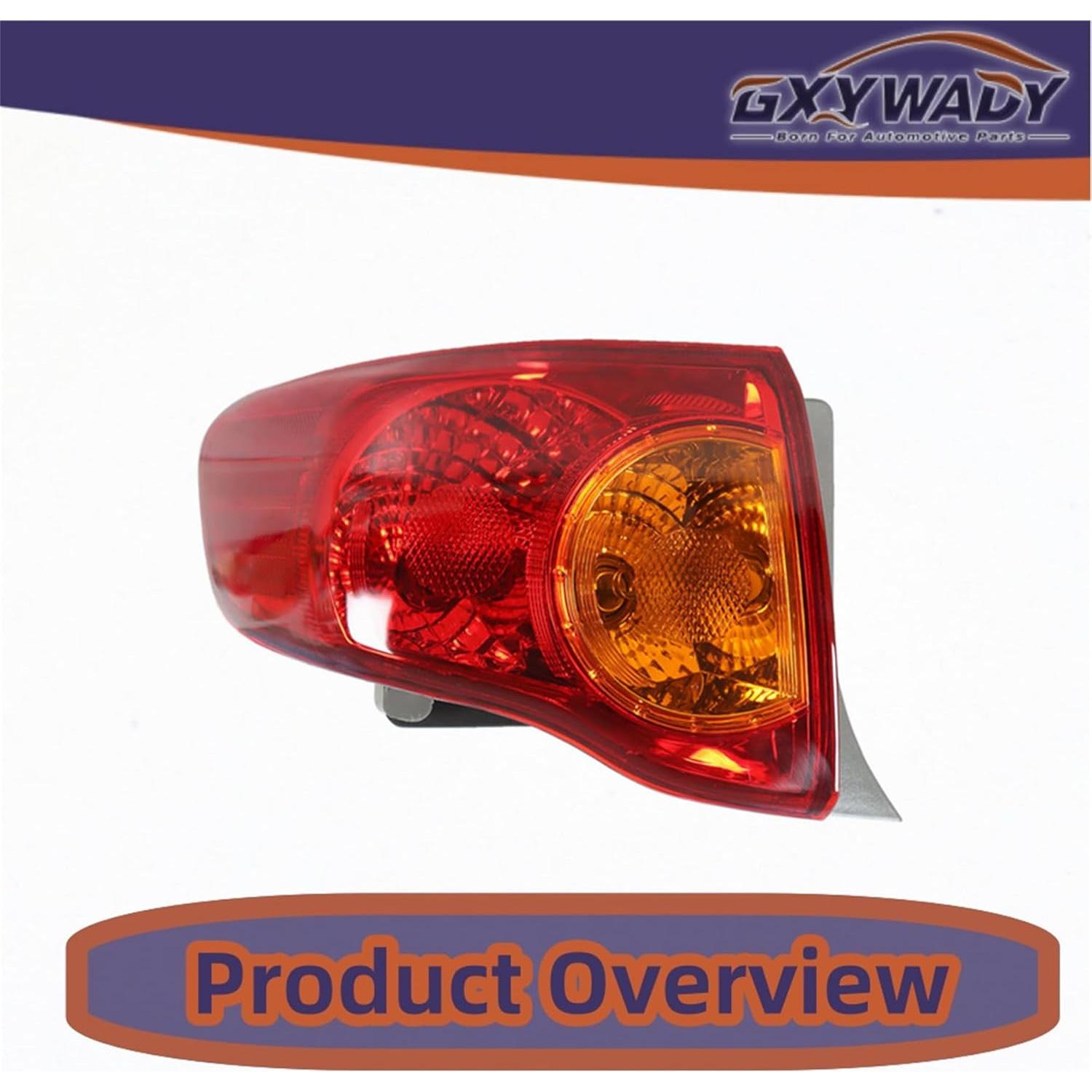 Luz Trasera Roja GXYWADY para Toyota Corolla 2009-2010 Izquierda