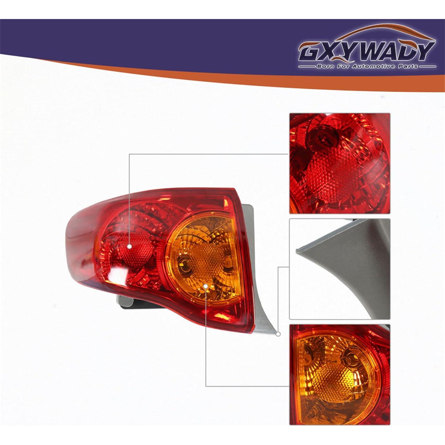 Luz Trasera Roja GXYWADY para Toyota Corolla 2009-2010 Izquierda