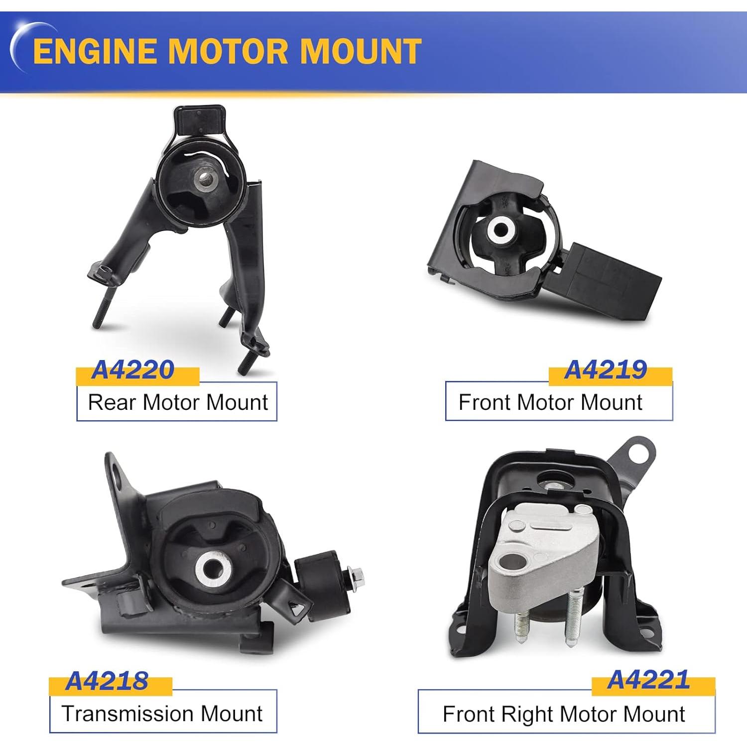 Juego de Soportes de Motor Toyota Corolla 2003-2008 1.8L OEM A4220 A4219 A4218 A4221