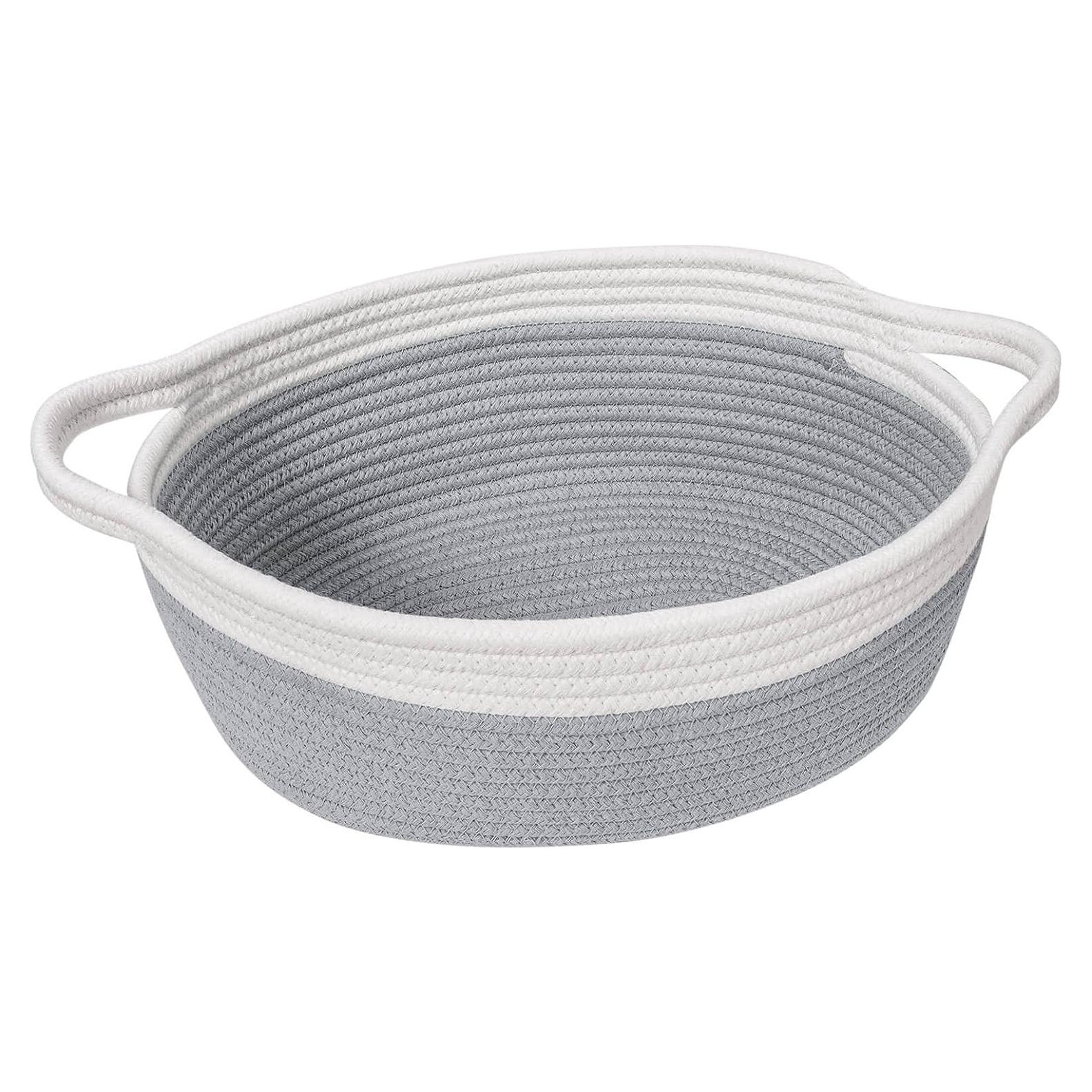 Cesta de Almacenamiento Goodpick Tejida Algodón Gris 30x20x12 cm