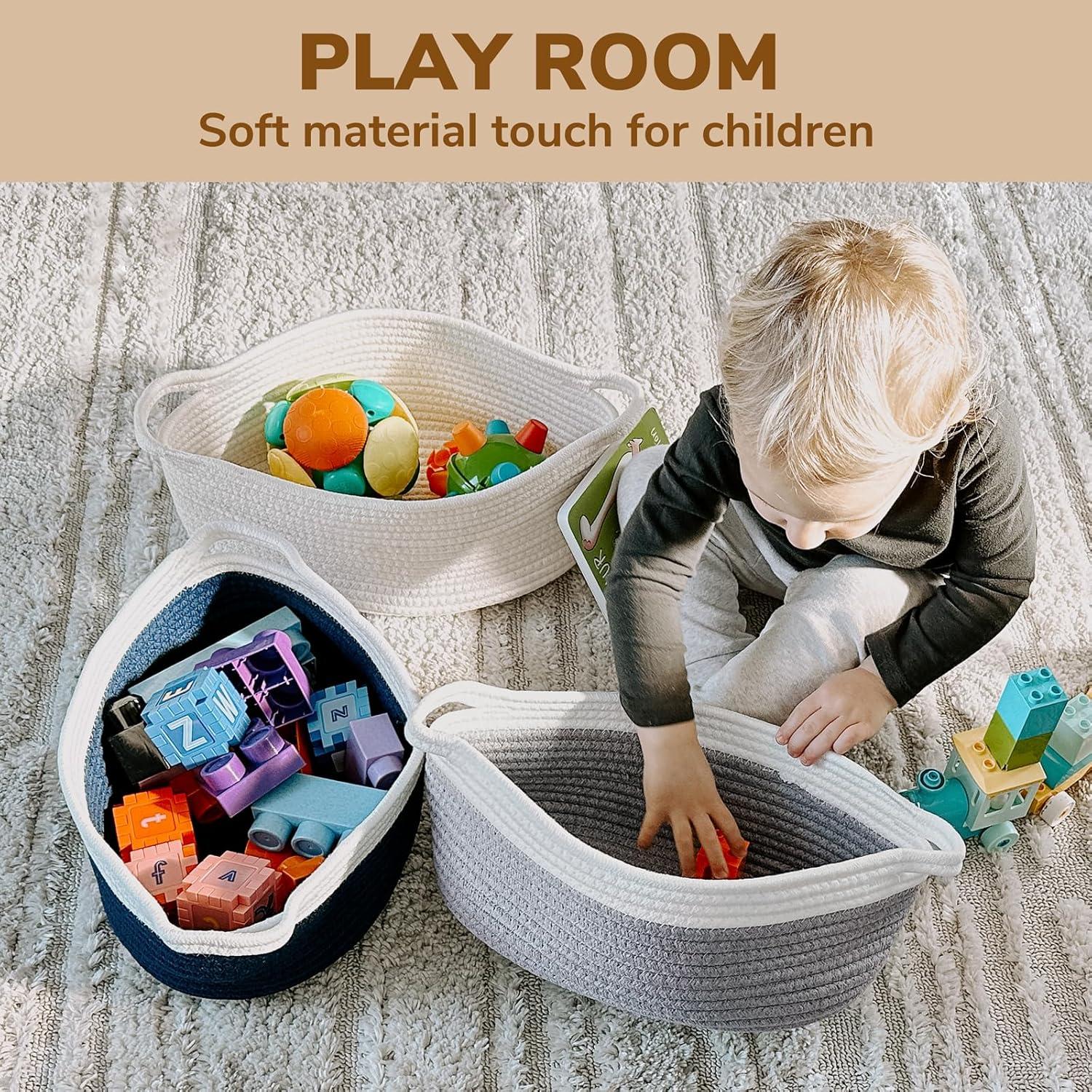 Cesta de Almacenamiento Goodpick Tejida Algodón Gris 30x20x12 cm