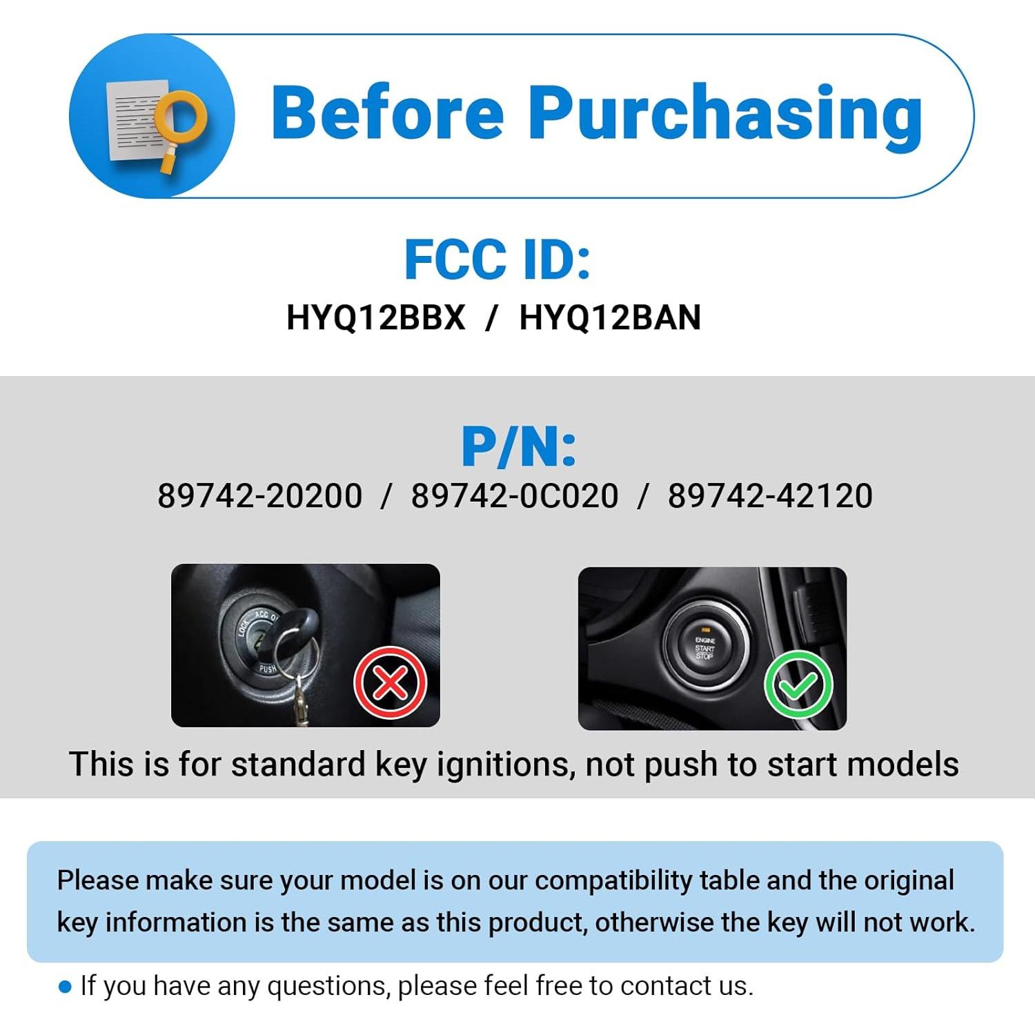 Control Remoto Toyota Lehicriar LEKEYFOB 3 Botones 2000-2008
