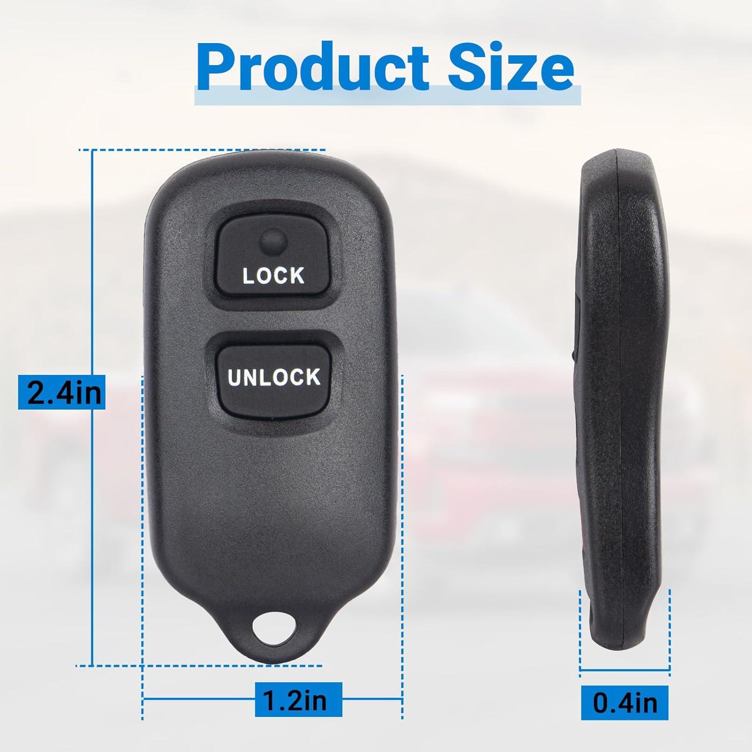 Control Remoto Toyota Lehicriar LEKEYFOB 3 Botones 2000-2008