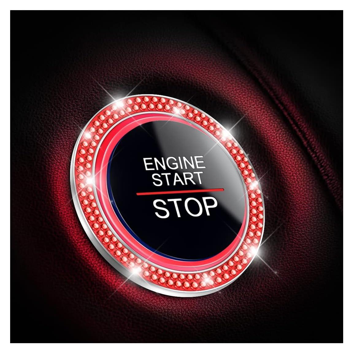 Anillos de Inicio de Motor AUKEPO Cristal Brillante Rojo