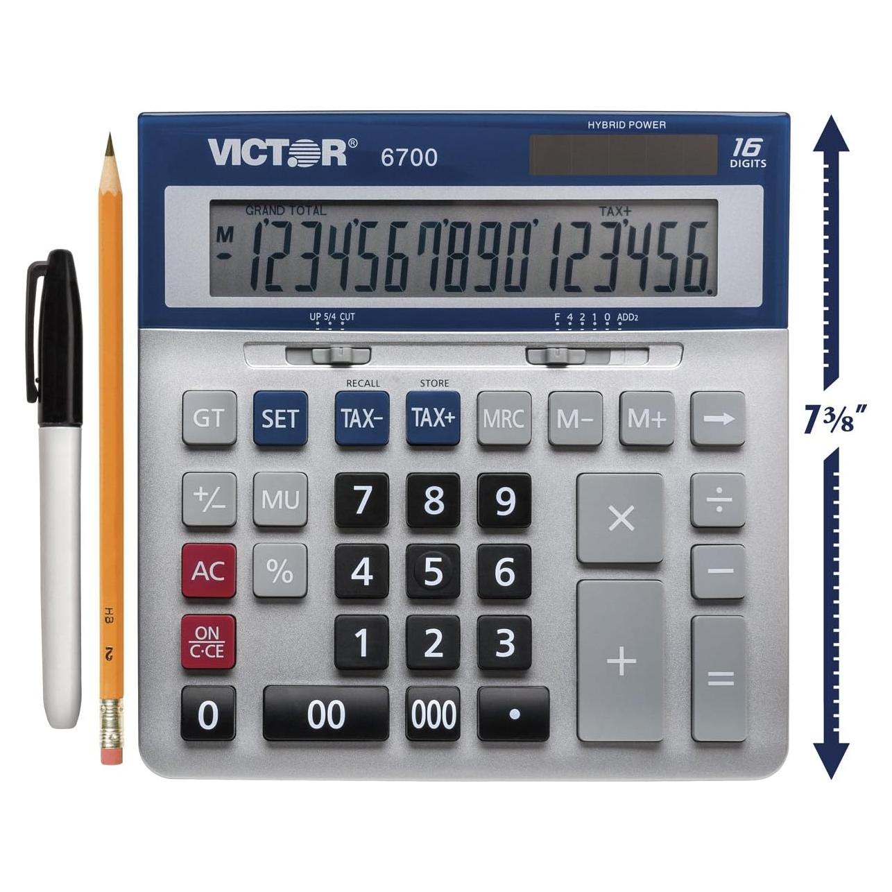 Calculadora de Escritorio Victor 6700, 16 Dígitos, Diseño Metálico
