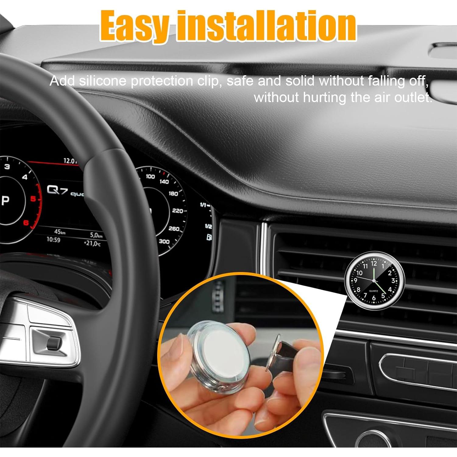 Reloj de Coche Adherible Dickno Mini Luminiscente 3,99 cm