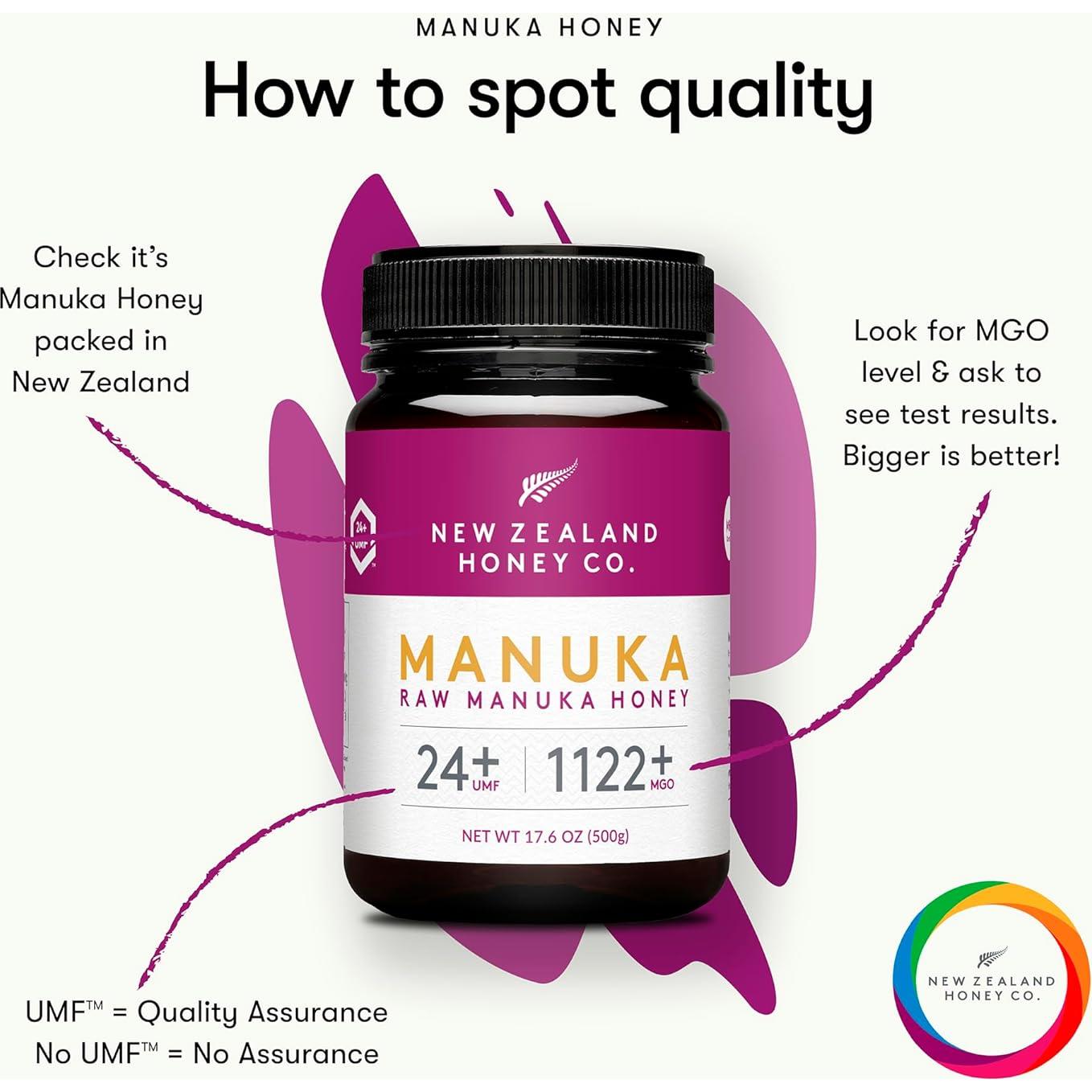 Miel Cruda de Manuka UMF 24+ MGO 1122+ New Zealand Honey 500g