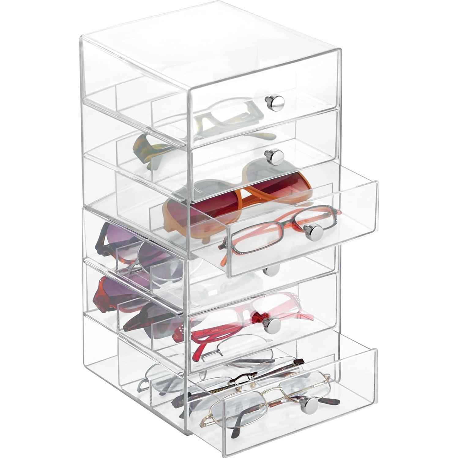 Organizador de Tocador iDesign 3 Cajones Plástico Transparente 17.78x16.51x16.51 cm