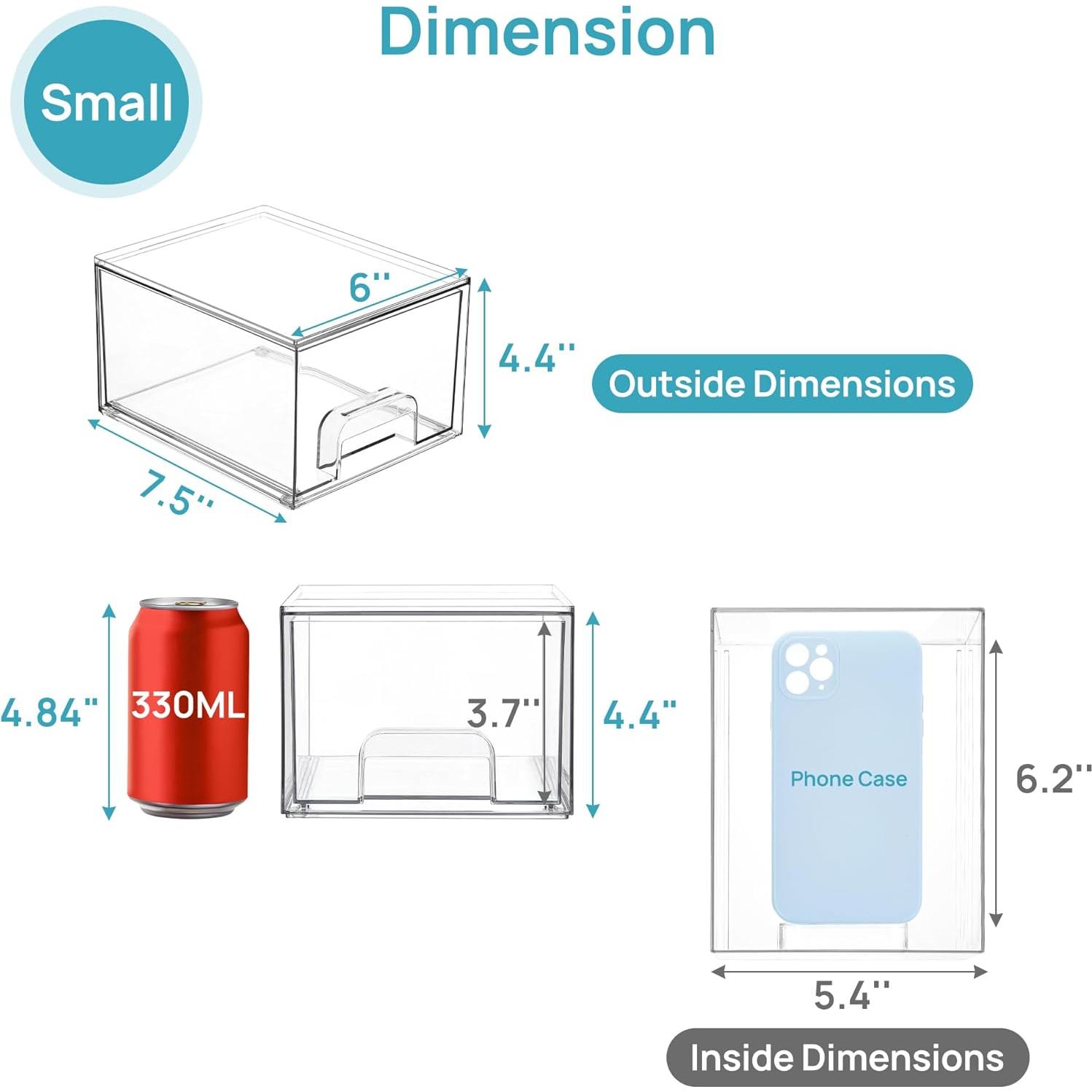 Cajones de Almacenamiento Apilables Vtopmart 6 Piezas 11.2 cm