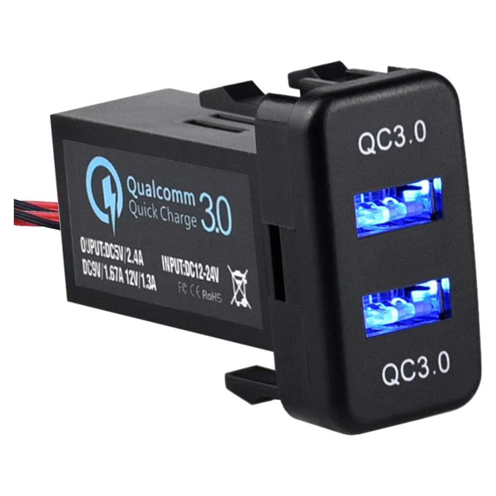 Cargador Doble USB Quick Charge 3.0 Cllena para Toyota