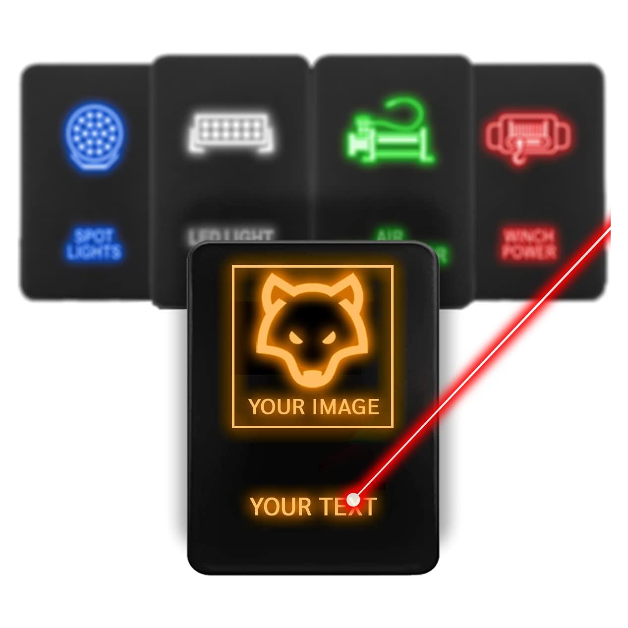 Interruptor de Empuje Retroiluminado Toyota - Naranja - 5.08 cm