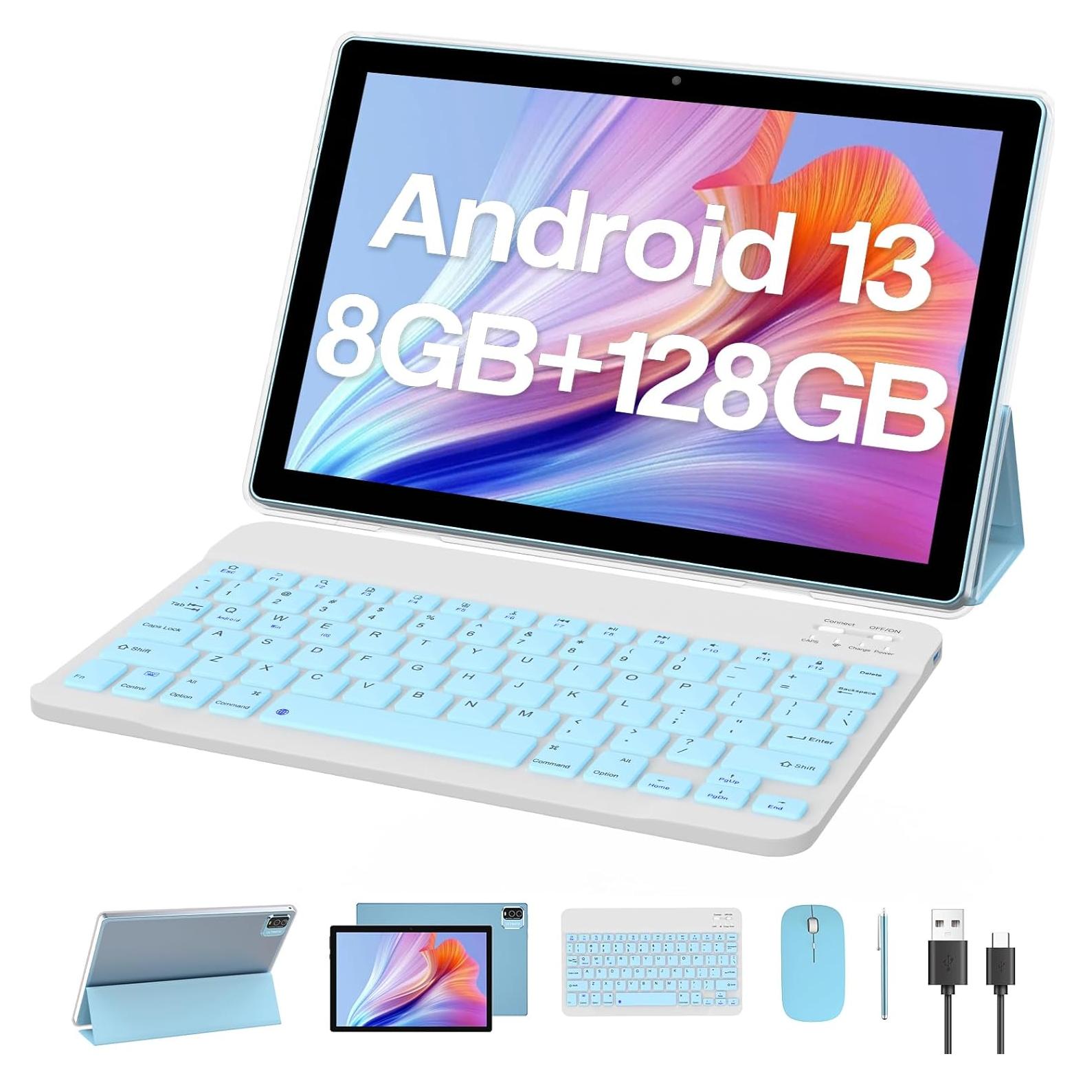 Tableta 2 en 1 ZZB 10.1" Android 13 8GB+128GB con teclado