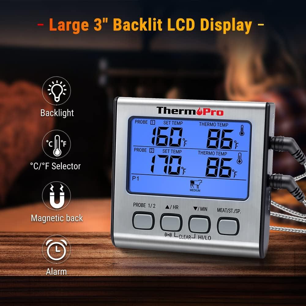 Termómetro Digital de Cocina ThermoPro TP17 Doble Sonda LCD