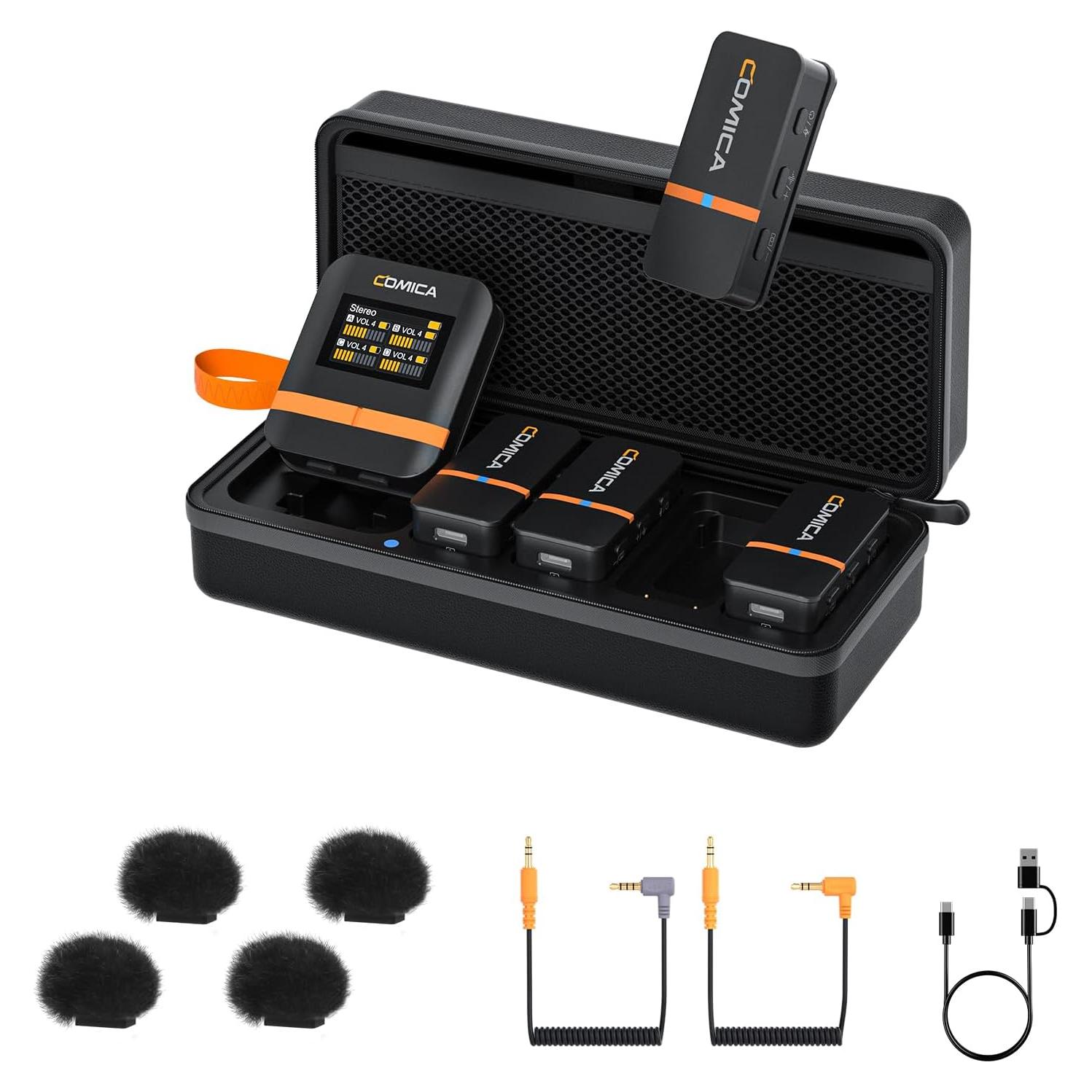 Micrófono Lavalier Inalámbrico Comica Vimo Q 4 Canales 61m