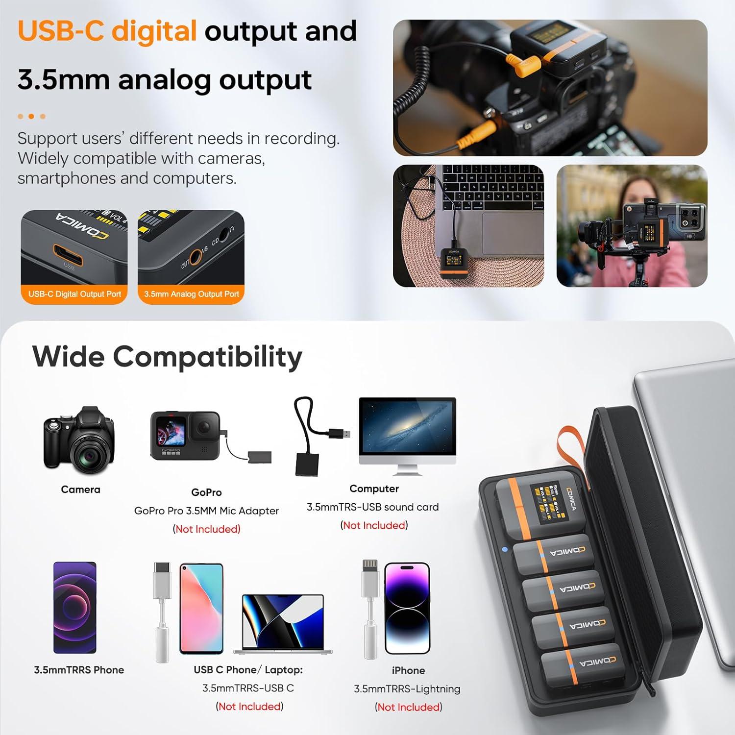 Micrófono Lavalier Inalámbrico Comica Vimo Q 4 Canales 61m