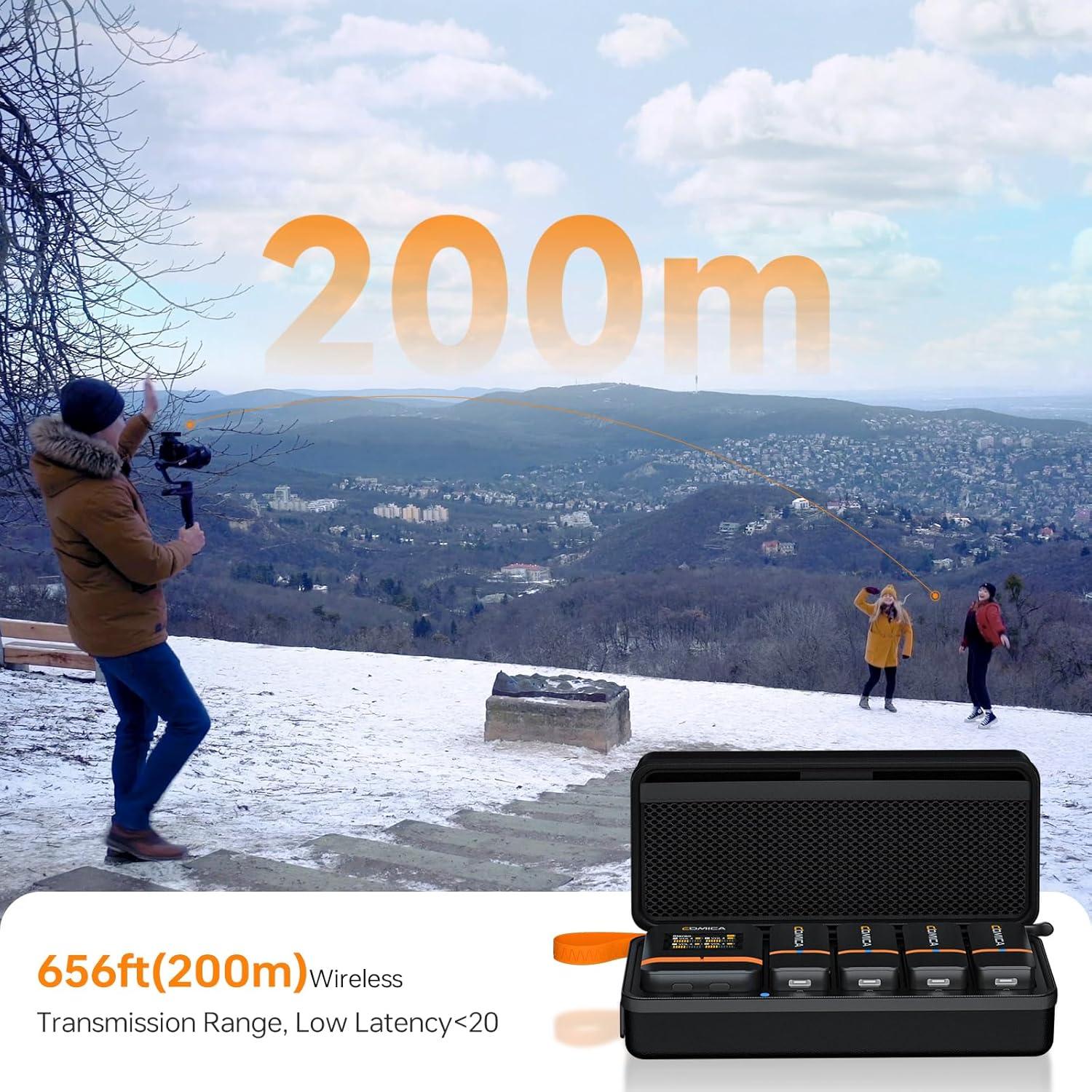 Micrófono Lavalier Inalámbrico Comica Vimo Q 4 Canales 61m