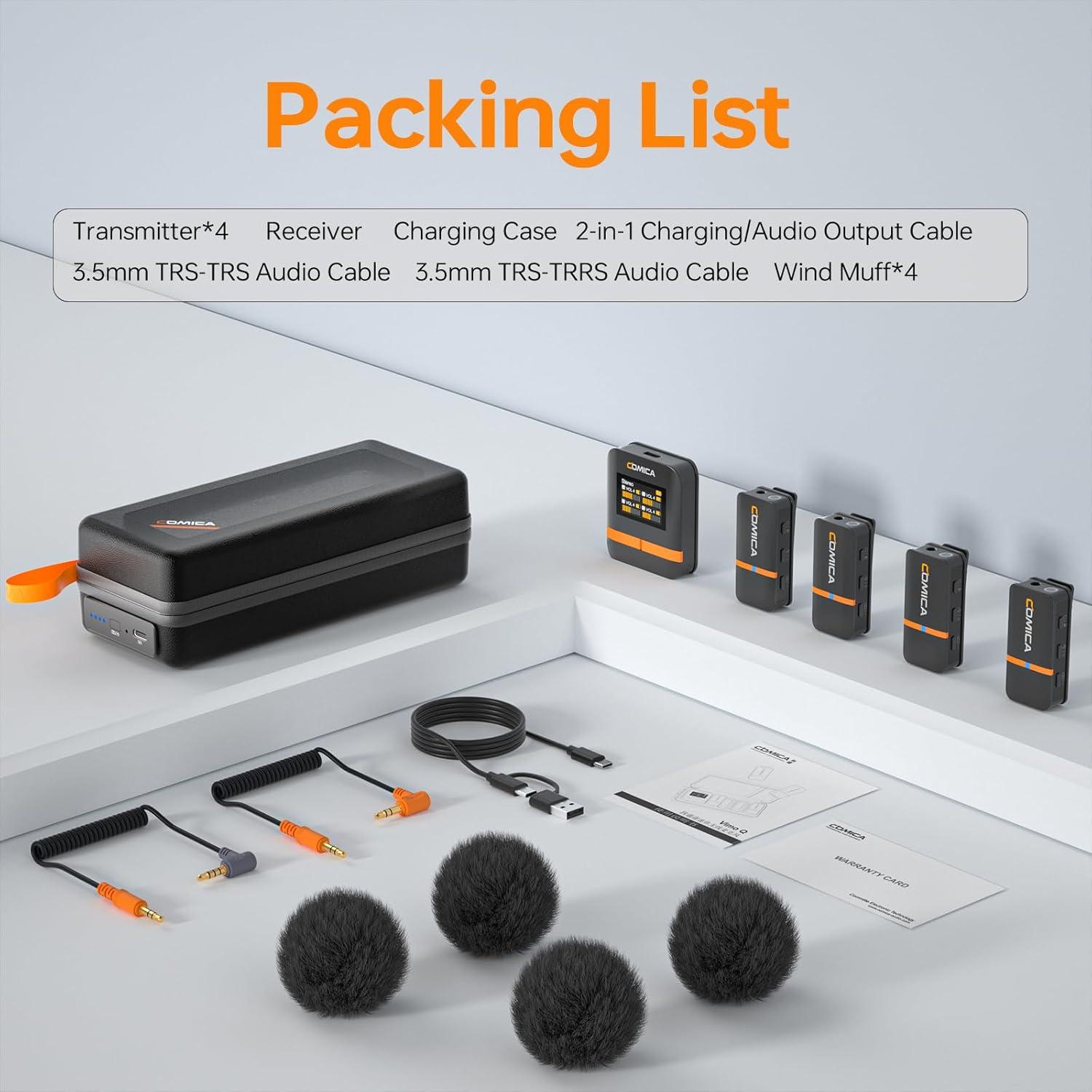 Micrófono Lavalier Inalámbrico Comica Vimo Q 4 Canales 61m