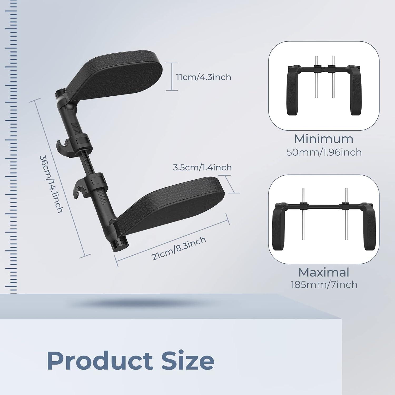 Almohada Ajustable Yoocaa para Reposacabezas de Coche - Negro