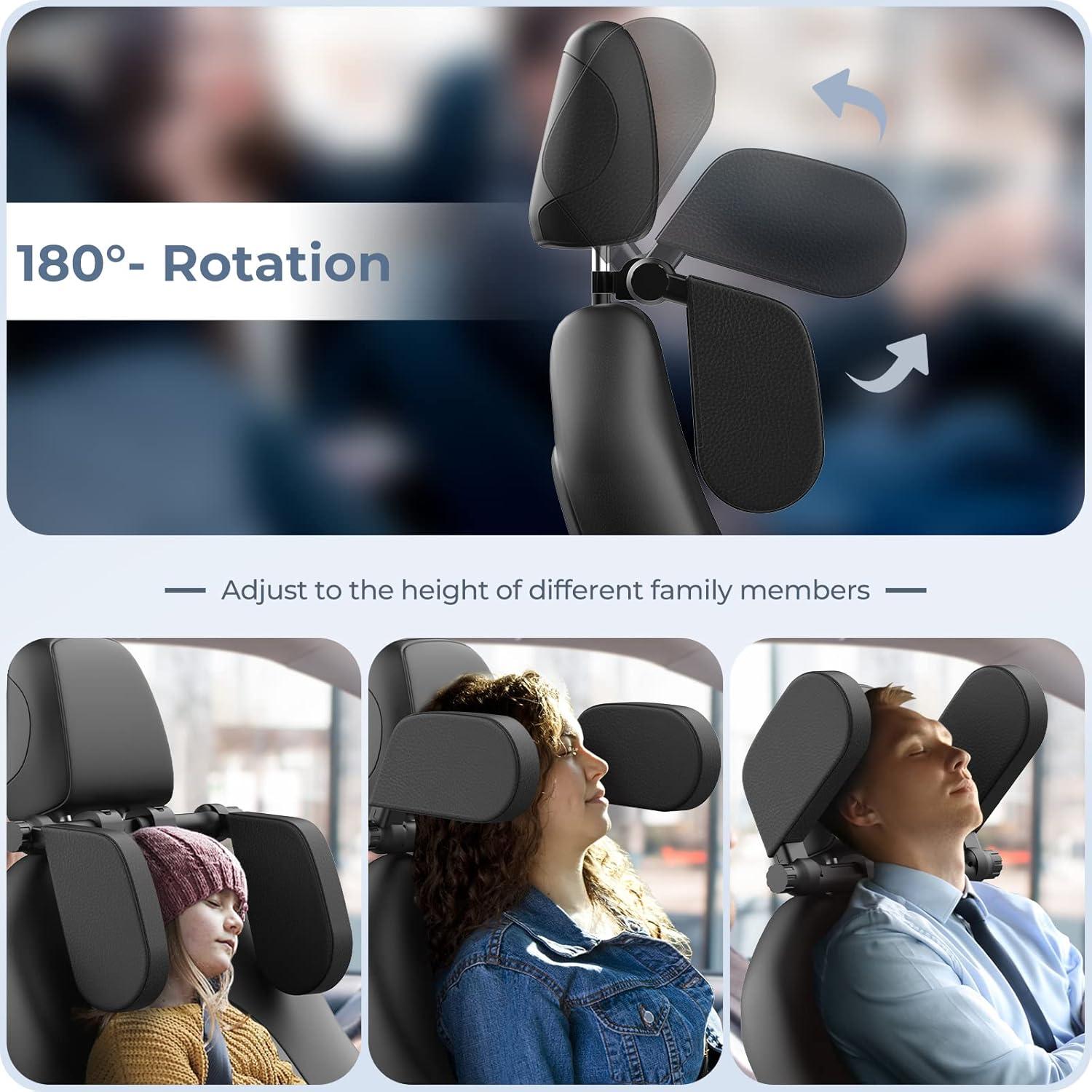 Almohada Ajustable Yoocaa para Reposacabezas de Coche - Negro