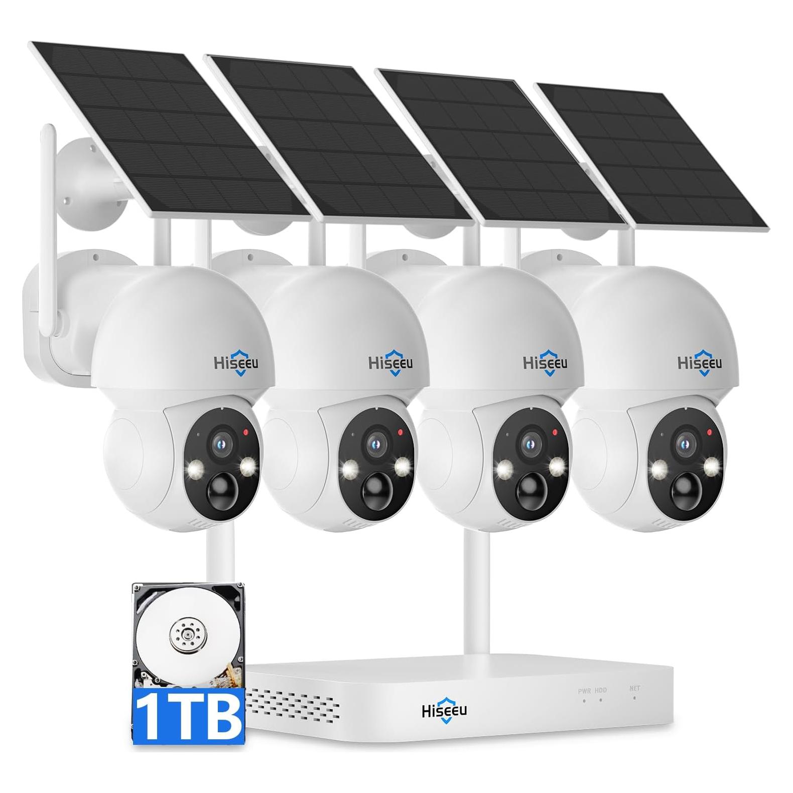 Cámara de Seguridad Solar Hiseeu 4MP Inalámbrica Exterior