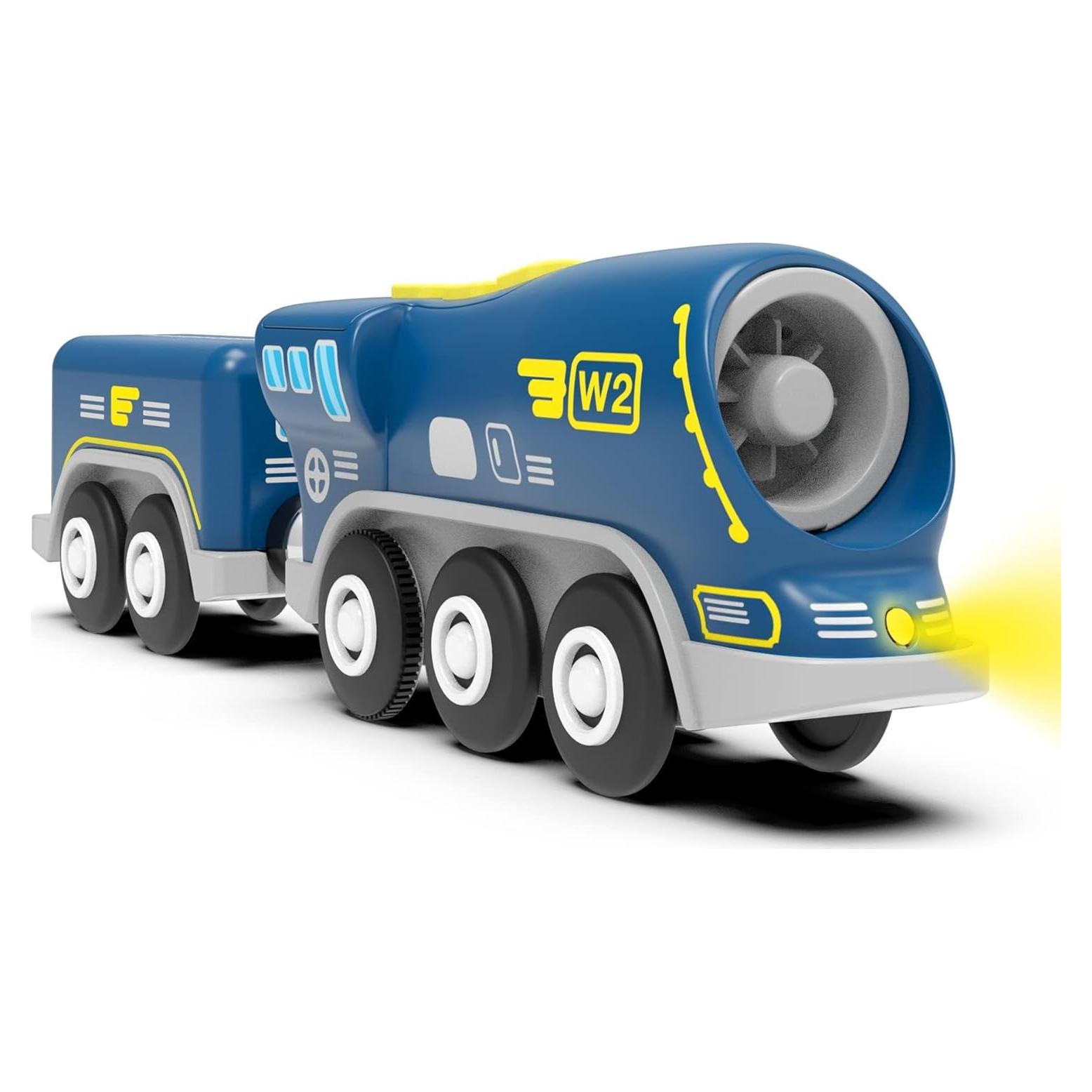 Locomotora a Batería May & Z para Vías de Madera Azul