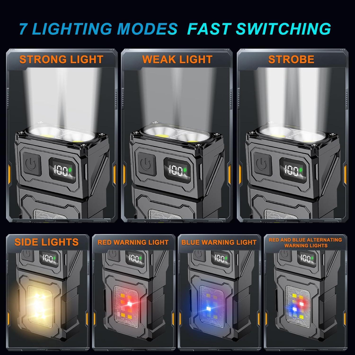 Linterna Táctica Recargable WANLAN 2PCS LED 2000mAh