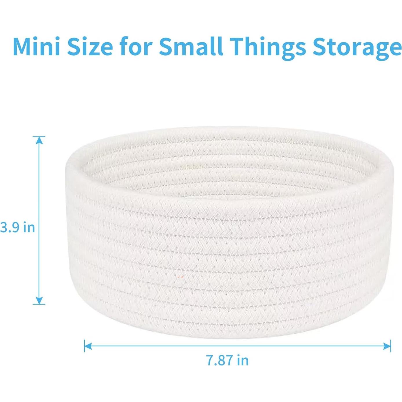 Cesta Pequeña Tejida ABenkle 20x20 cm Decorativa Blanca