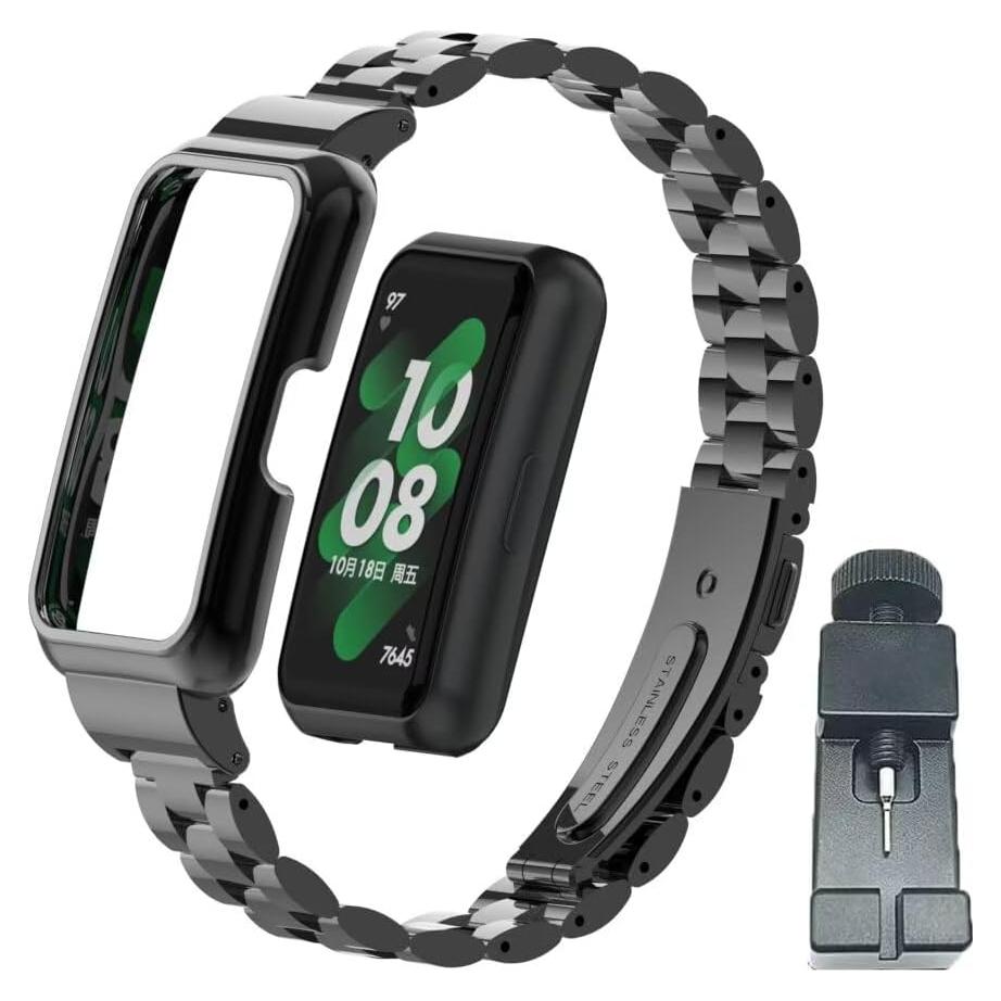 Correa de Acero Inoxidable para Huawei Band 7/8/9/10 - Negro