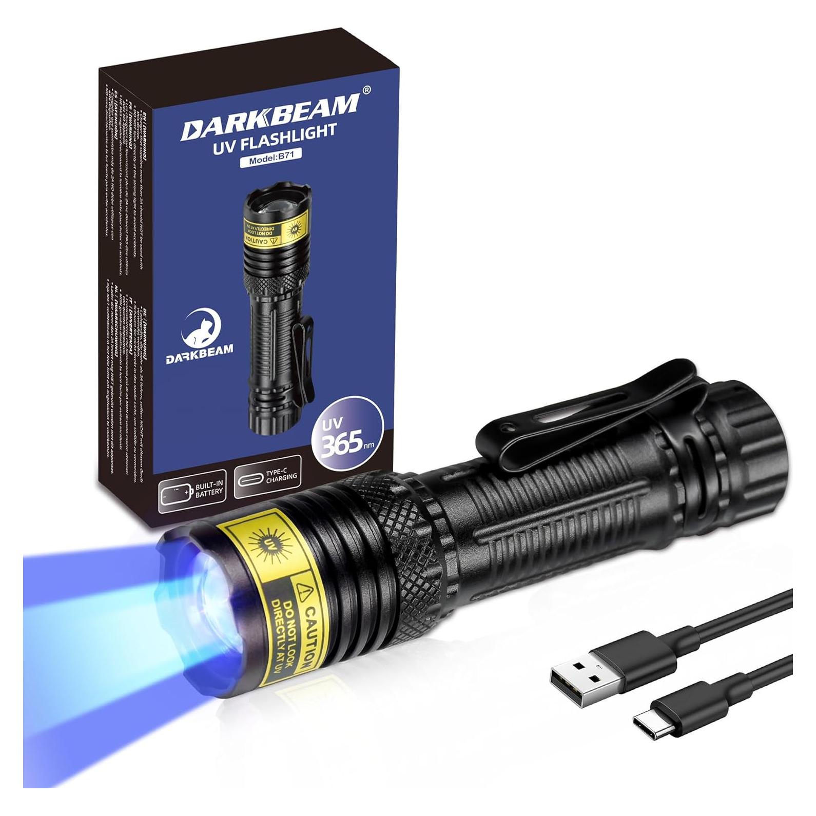 Linterna UV DARKBEAM 365nm Recargable USB-C Compacta