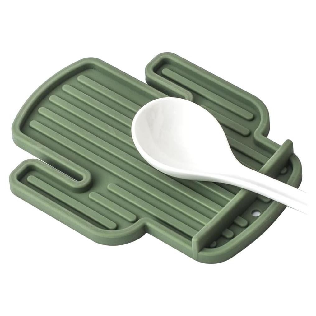 Soporte de Cuchara de Silicona JM Cactus Verde 16.5x12.9 cm
