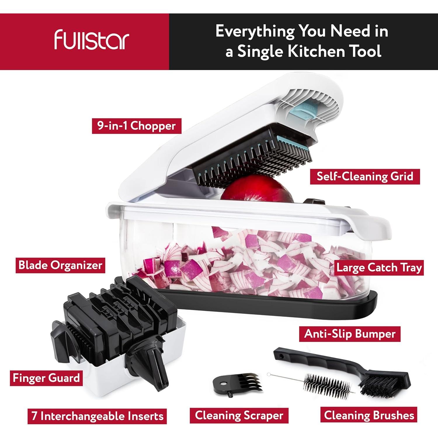 Cortador de Verduras Fullstar 9 en 1 con Bandeja 1.5L
