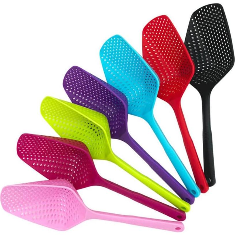 Cuchara Coladora Grande SEIWEI 34.5cm Negro para Pasta y Verduras