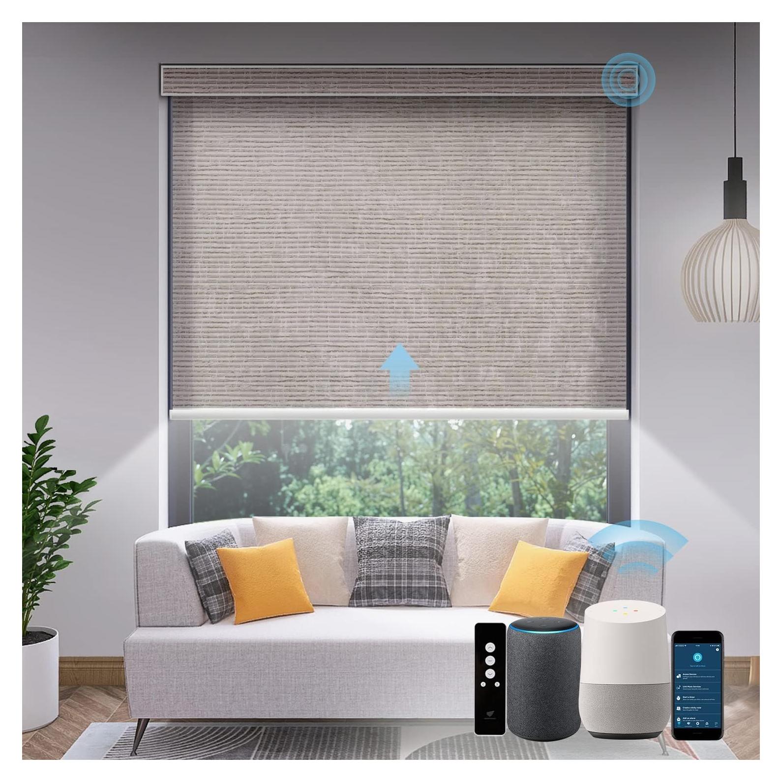 Persianas Motorizadas SmartWings Crema Safari 70% Oscurecimiento