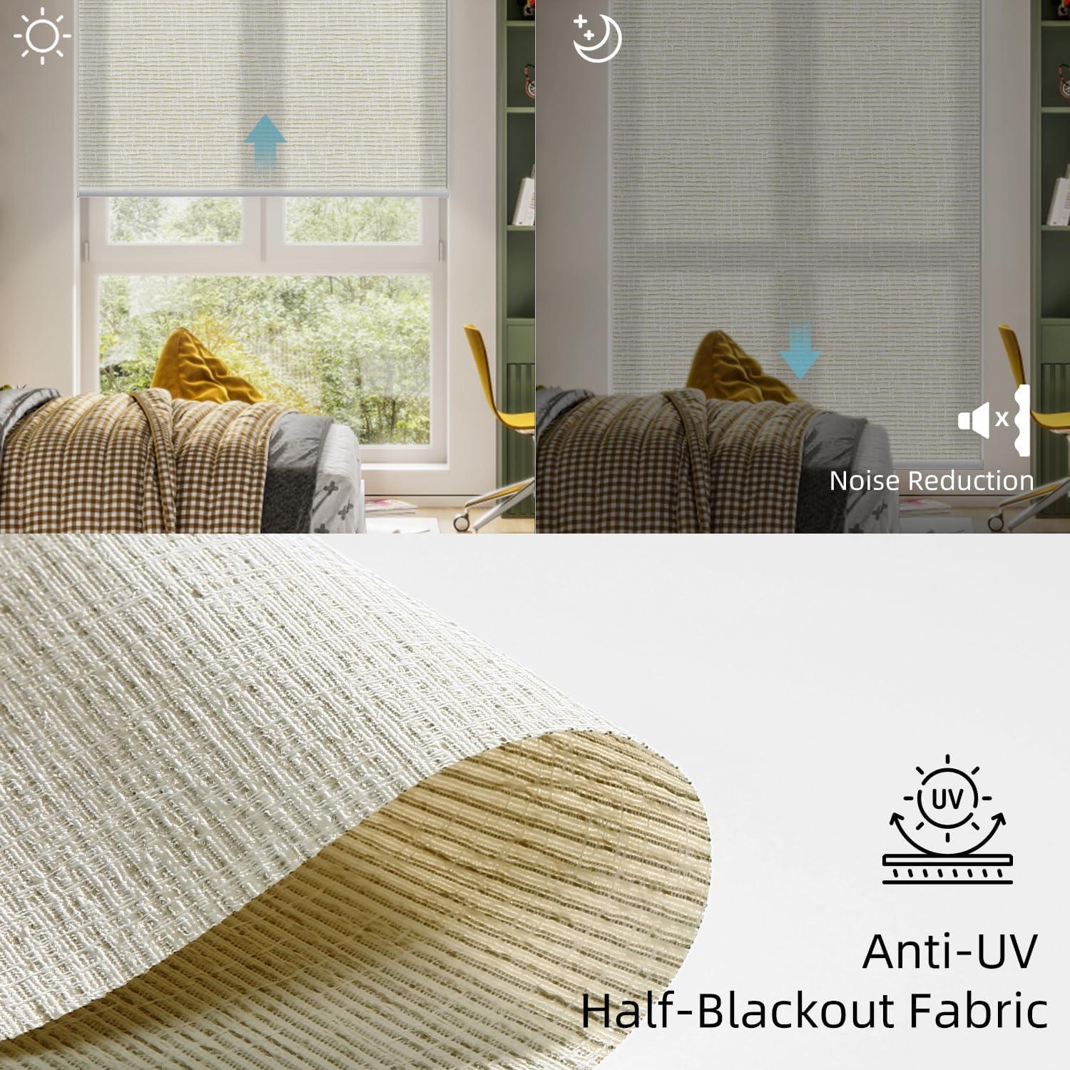 Persianas Motorizadas SmartWings Crema Safari 70% Oscurecimiento