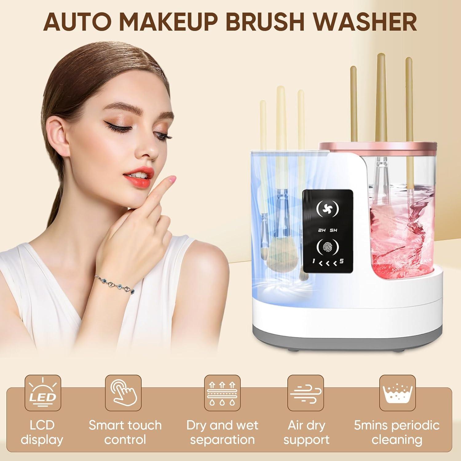 Limpiador de Brochas de Maquillaje Eléctrico CreaCare 3 en 1