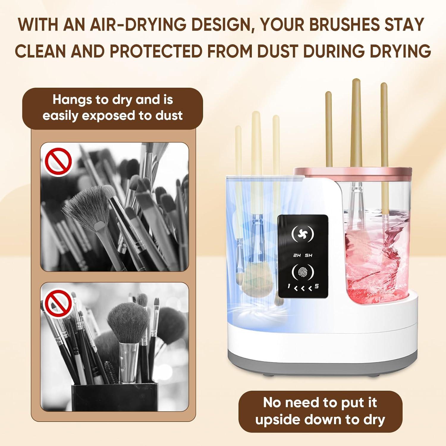 Limpiador de Brochas de Maquillaje Eléctrico CreaCare 3 en 1