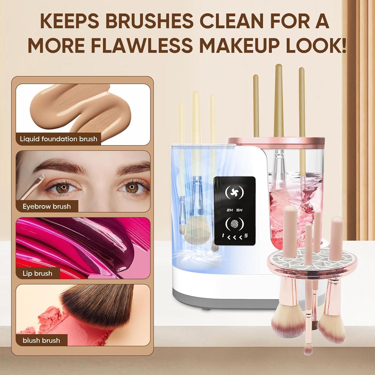 Limpiador de Brochas de Maquillaje Eléctrico CreaCare 3 en 1