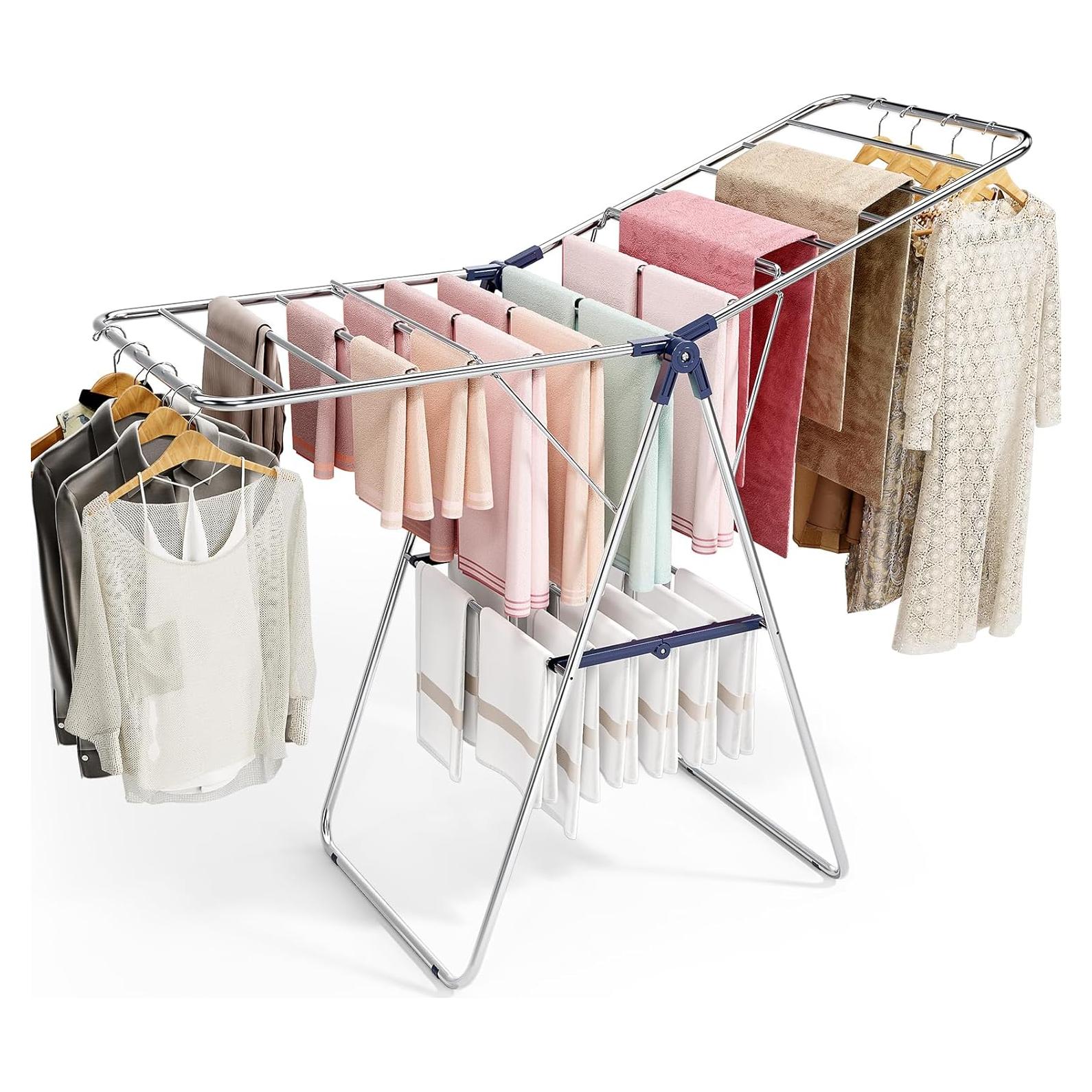 Perchero Plegable APEXCHASER Ajustable para Secar Ropa 143 cm