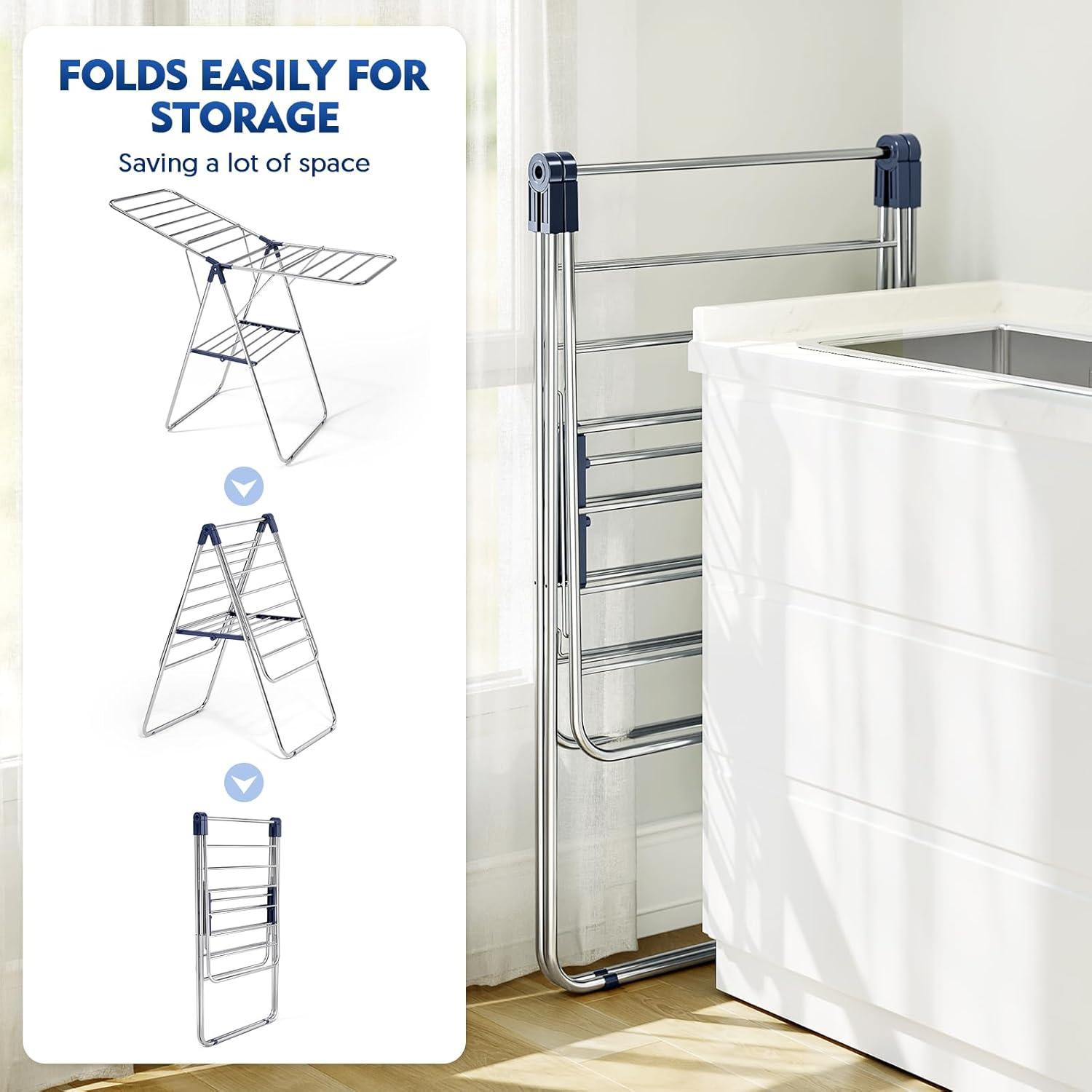 Perchero Plegable APEXCHASER Ajustable para Secar Ropa 143 cm