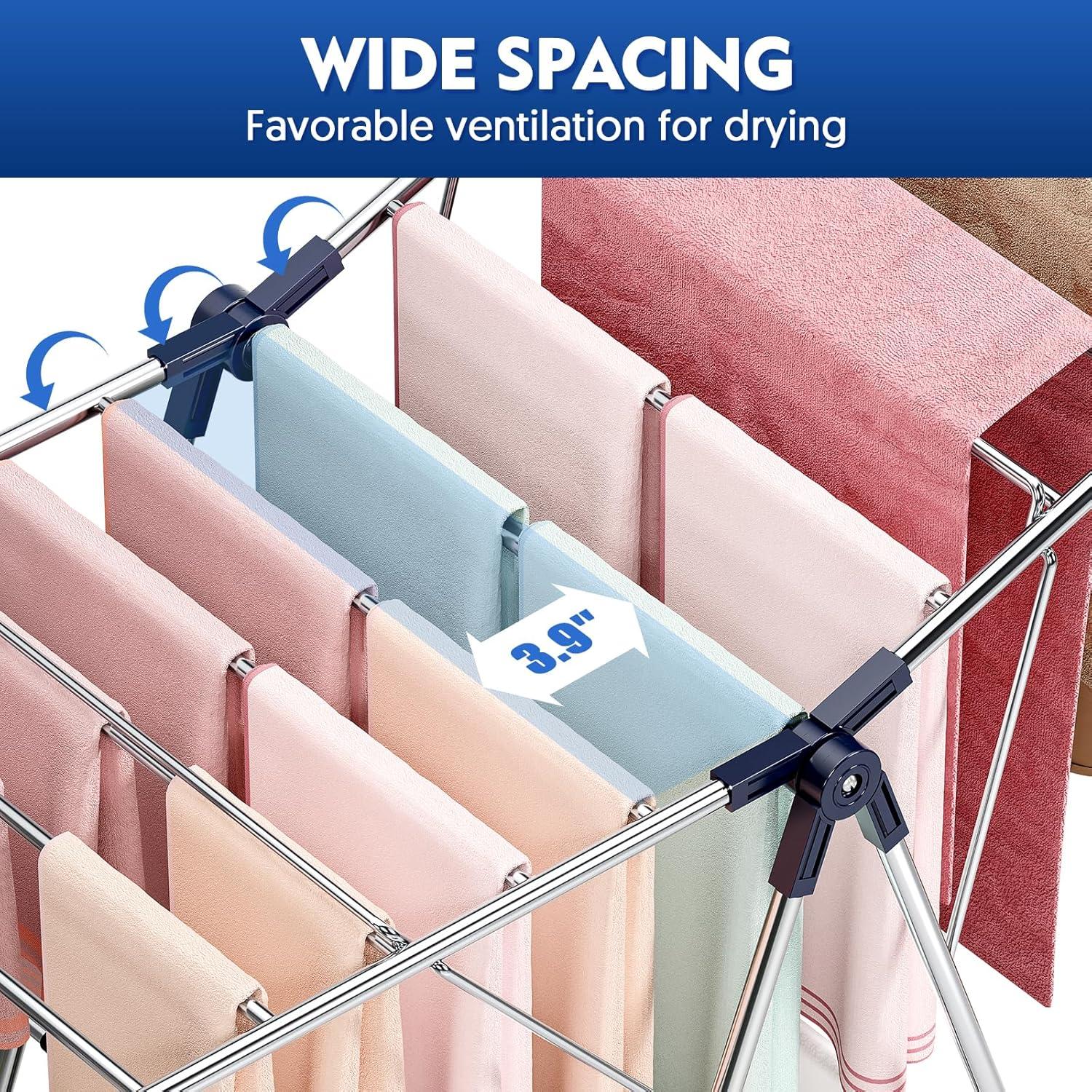 Perchero Plegable APEXCHASER Ajustable para Secar Ropa 143 cm