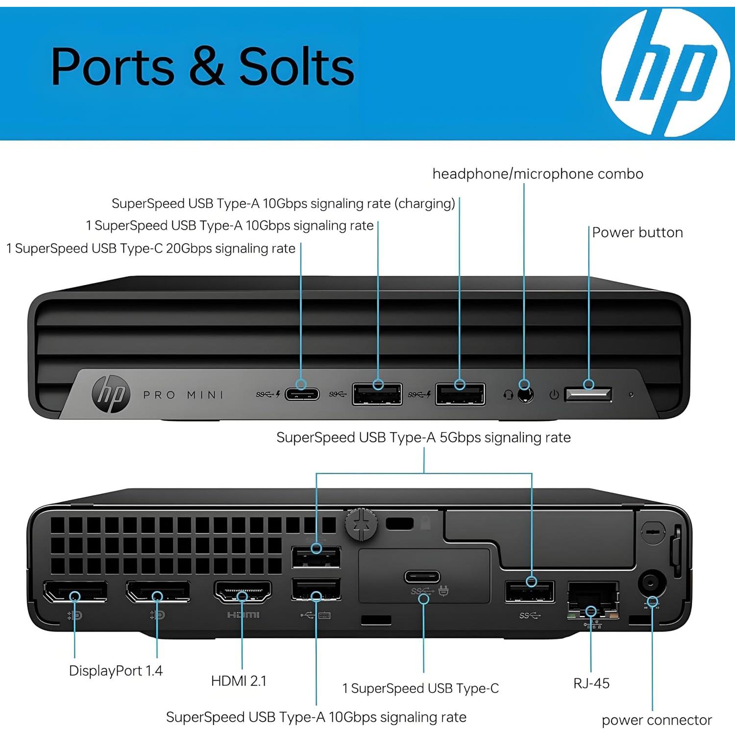 HP Pro Mini 400 G9 Business Mini Desktop Computer, 12th Gen Intel Hexa-Core i5-12500T (Beat i7-11700T), 16GB DDR4 RAM, 1TB PCIe SSD, WiFi 6, Bluetooth 5.2, Windows 11 Pro, AZ-XUT
