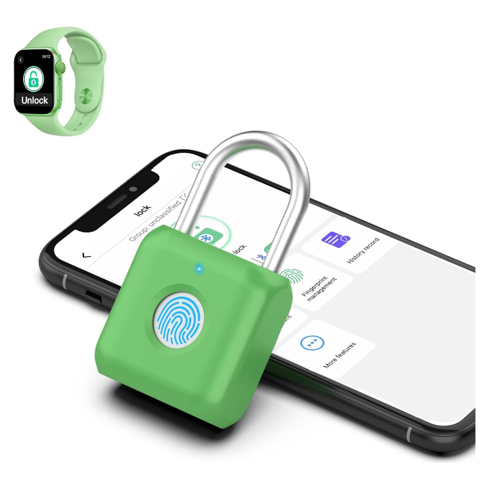 Candado Biométrico eLinkSmart Verde Aguacate para Gimnasio