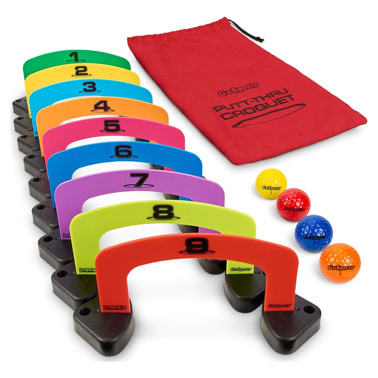 Juego de Golf Putt-Thru Croquet GoSports - 9 Puertas, 4 Pelotas