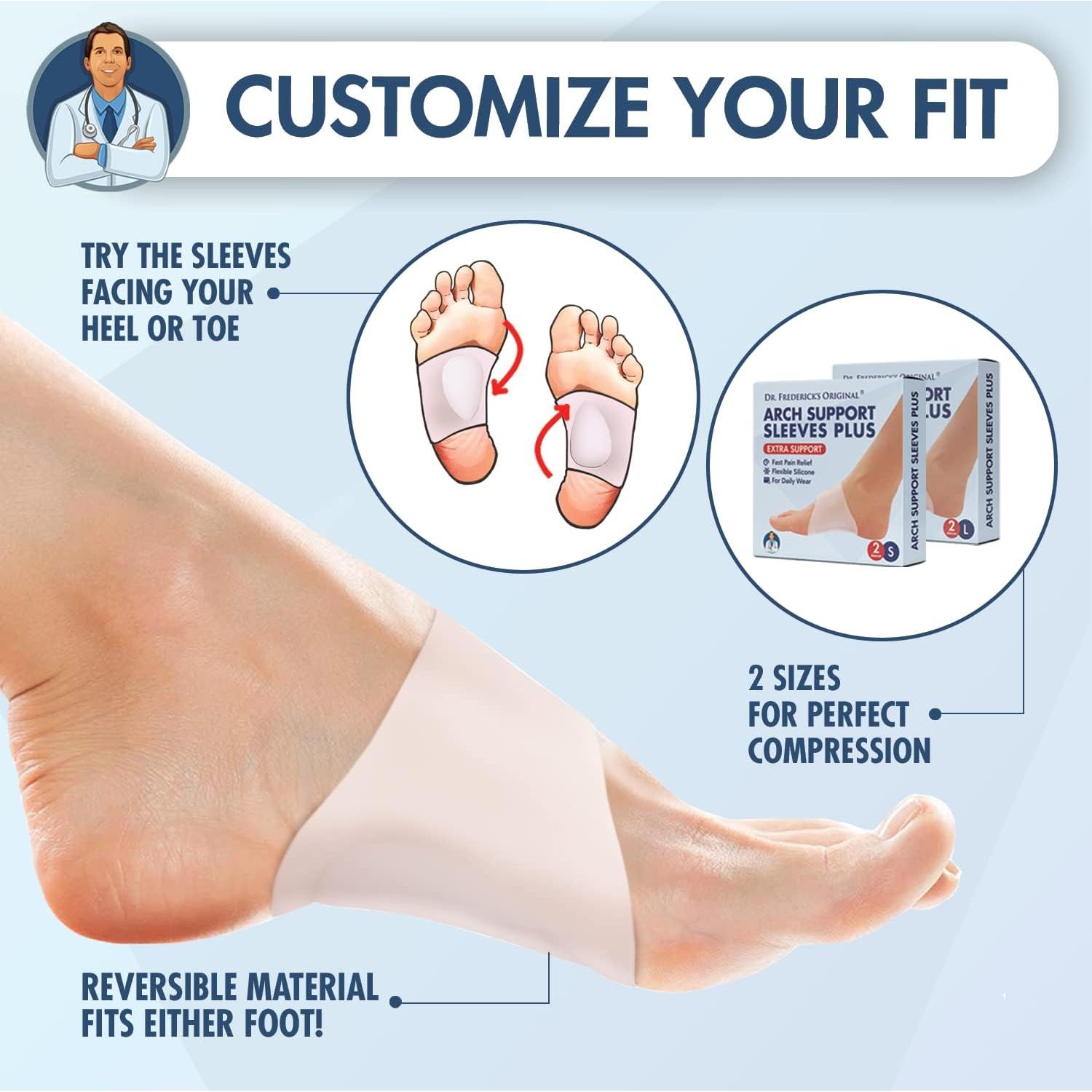 Mangas de Soporte para Arco Dr. Frederick - 2 Unidades - Alivio Pies Planos