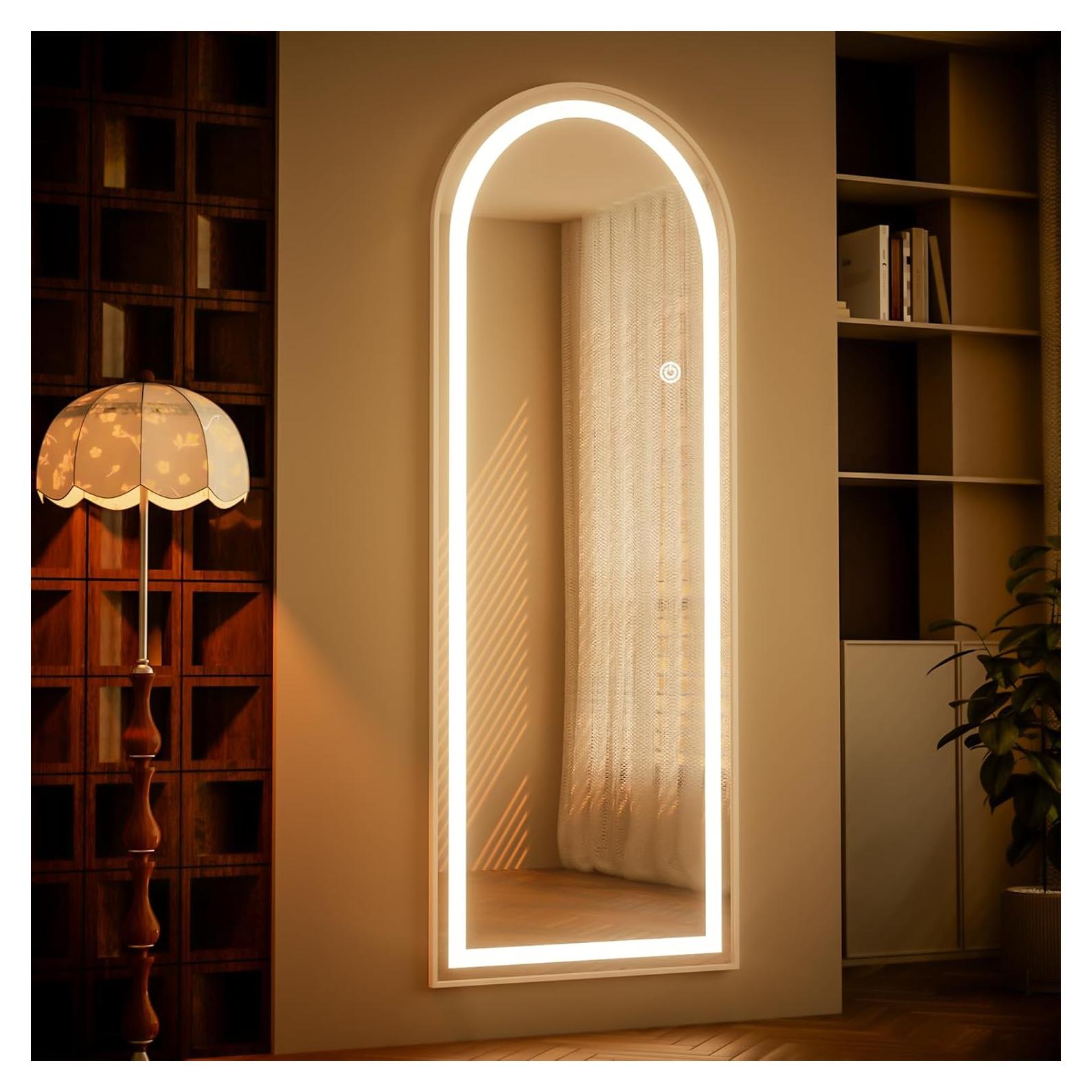 Espejo LED Arqueado VETROVUE 142x51 cm con Luz Táctil